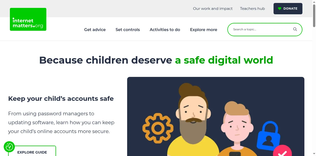 Preview of internetmatters.org