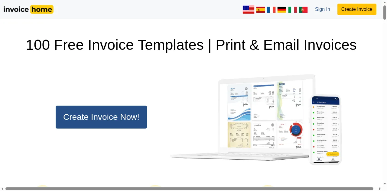 Preview of invoicehome.com