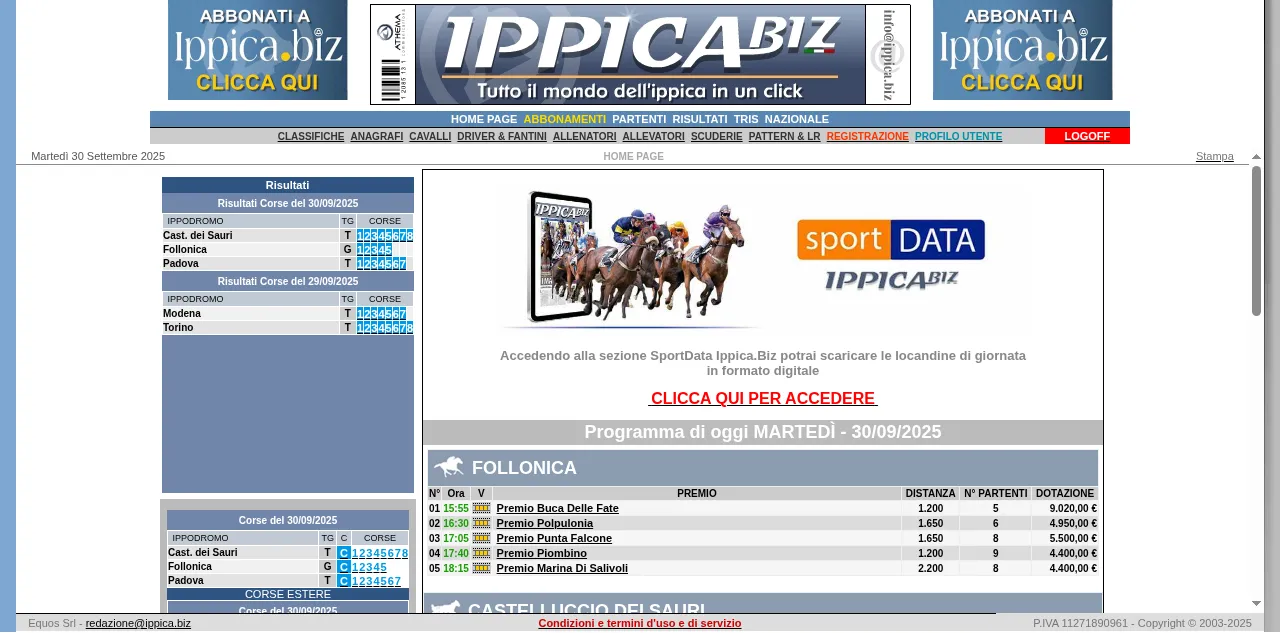 Preview of ippica.biz