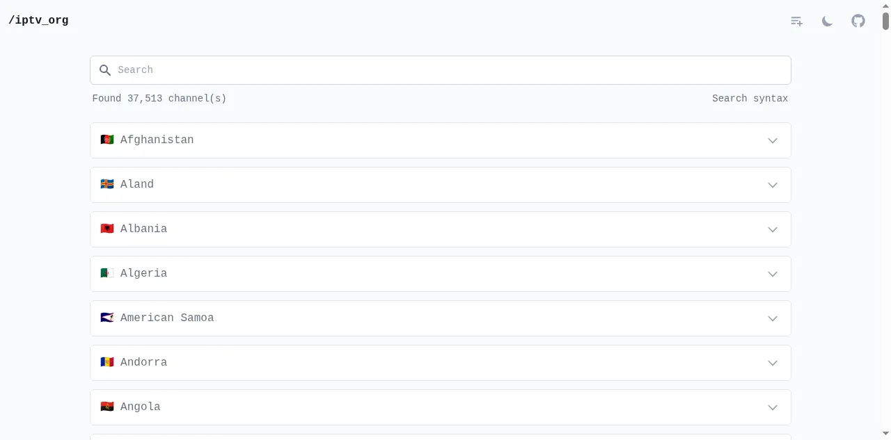 Preview of iptv-org.github.io