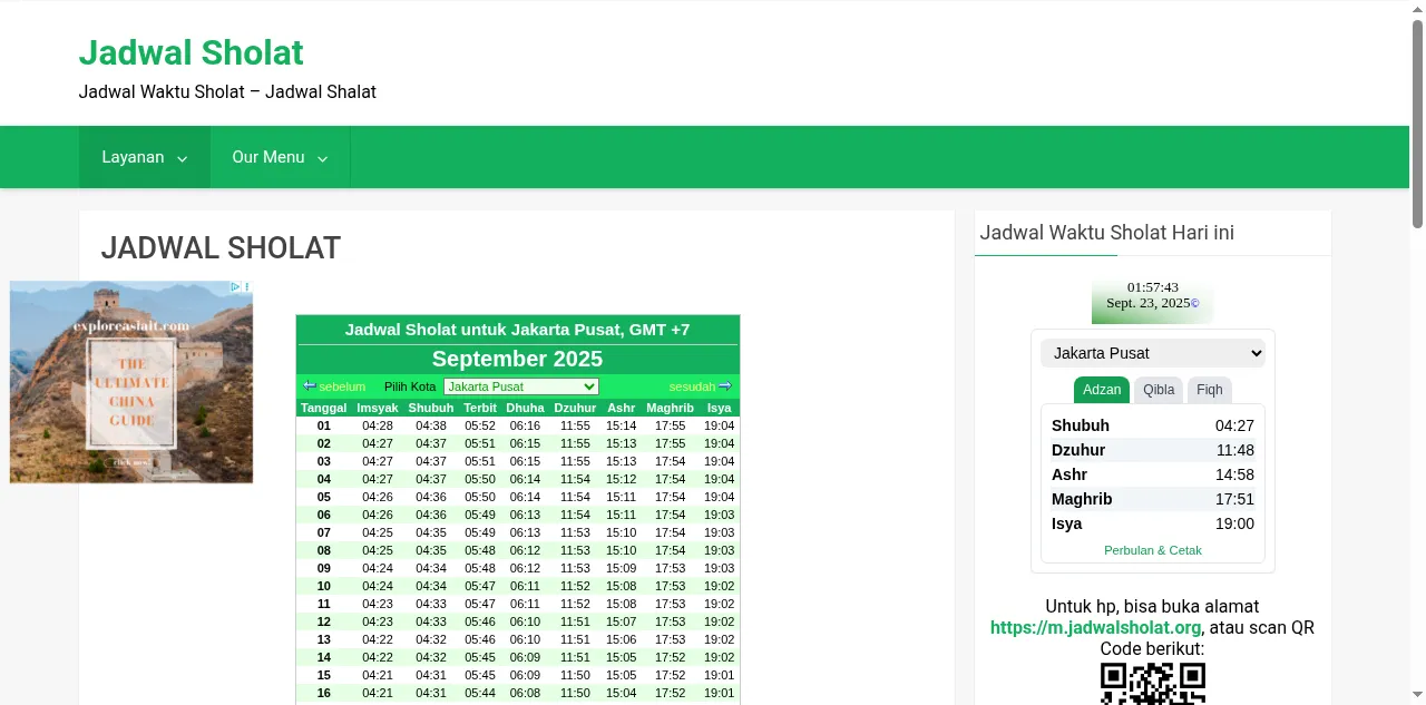 Preview of jadwalsholat.org