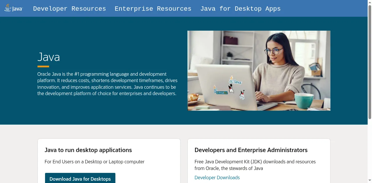 Preview of java.com