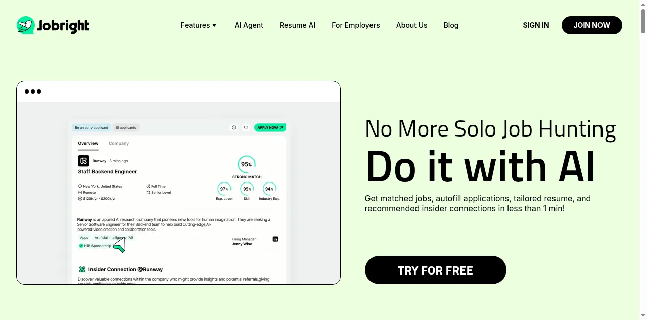 Preview of jobright.ai