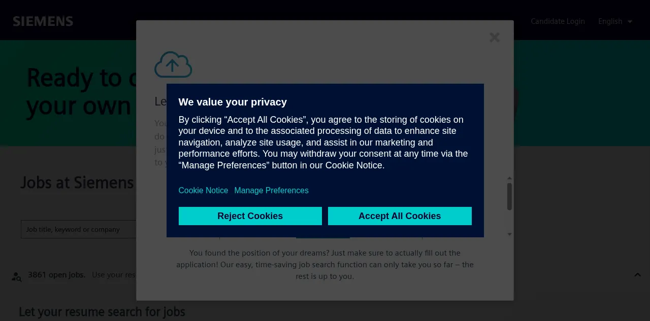 Preview of jobs.siemens.com