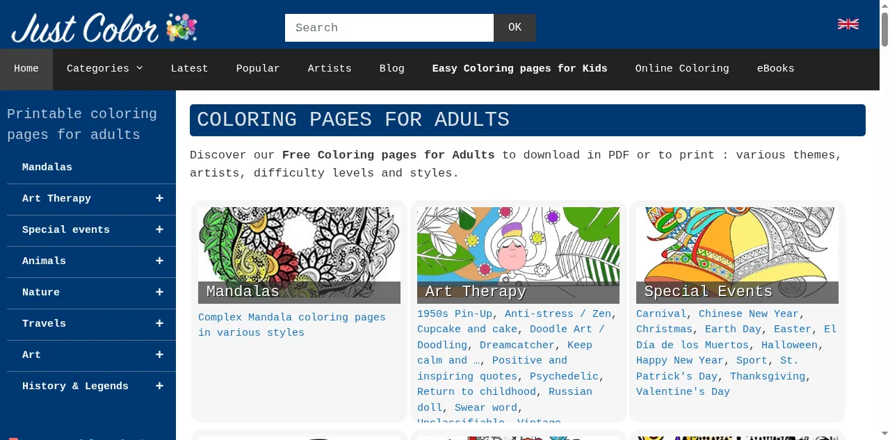 Preview of justcolor.net