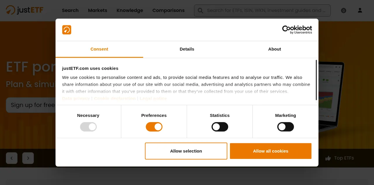 Preview of justetf.com