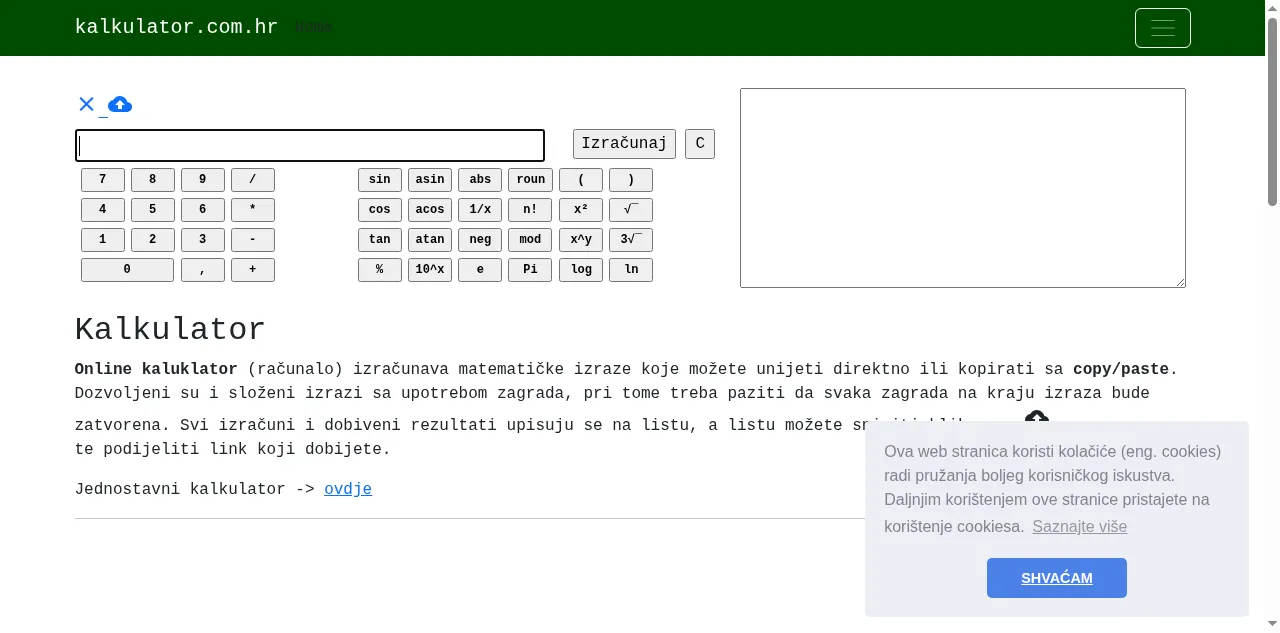 Preview of kalkulator.com.hr