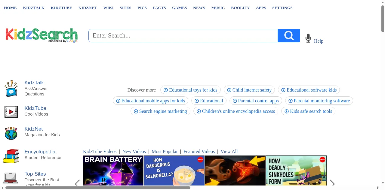 Preview of kidzsearch.com