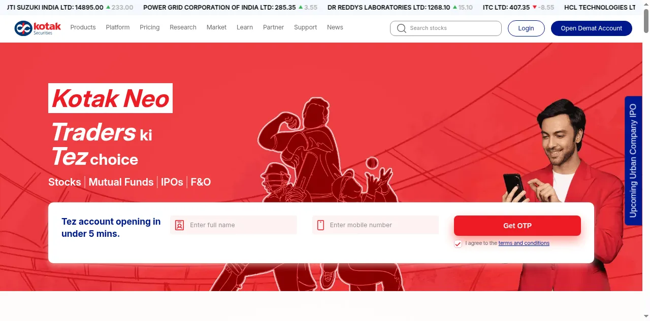 Preview of kotaksecurities.com