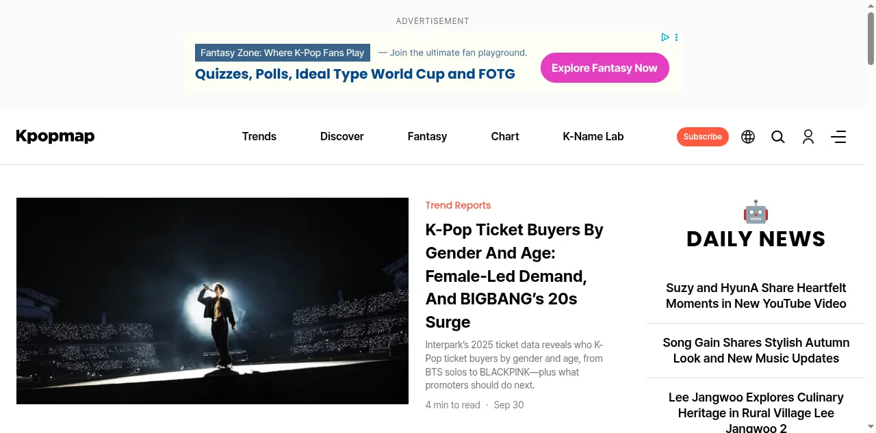 Preview of kpopmap.com