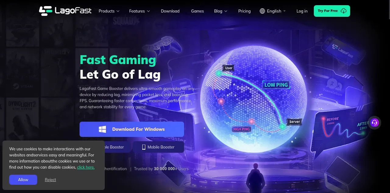 Preview of lagofast.com