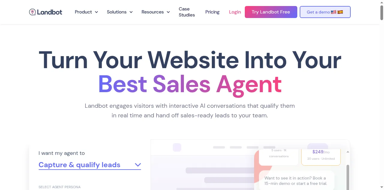 Preview of landbot.io