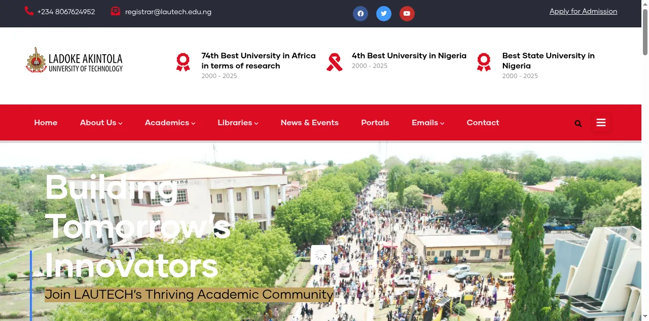 Preview of lautech.edu.ng