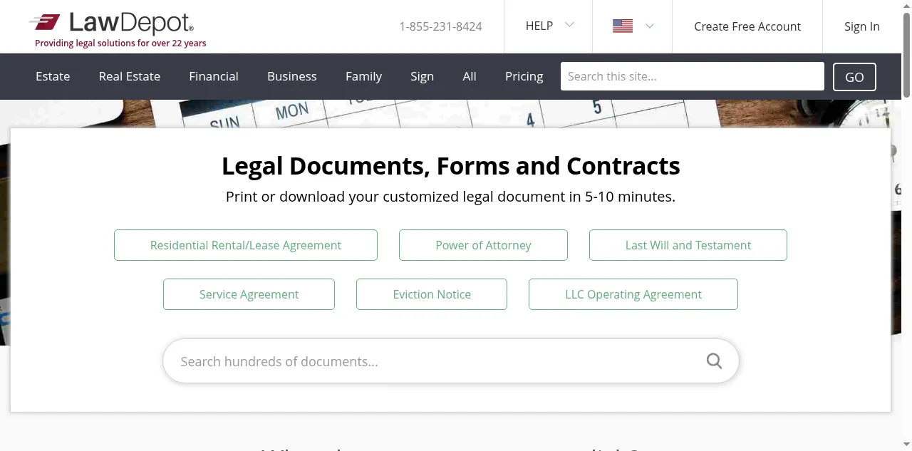 Preview of lawdepot.com
