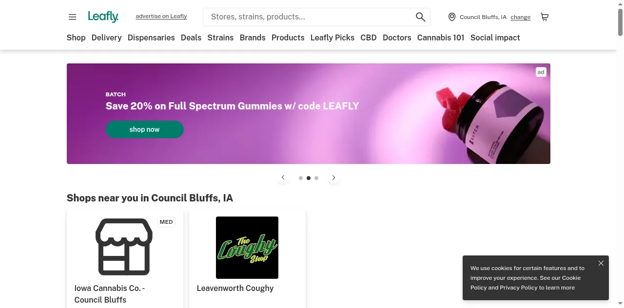 Preview of leafly.com