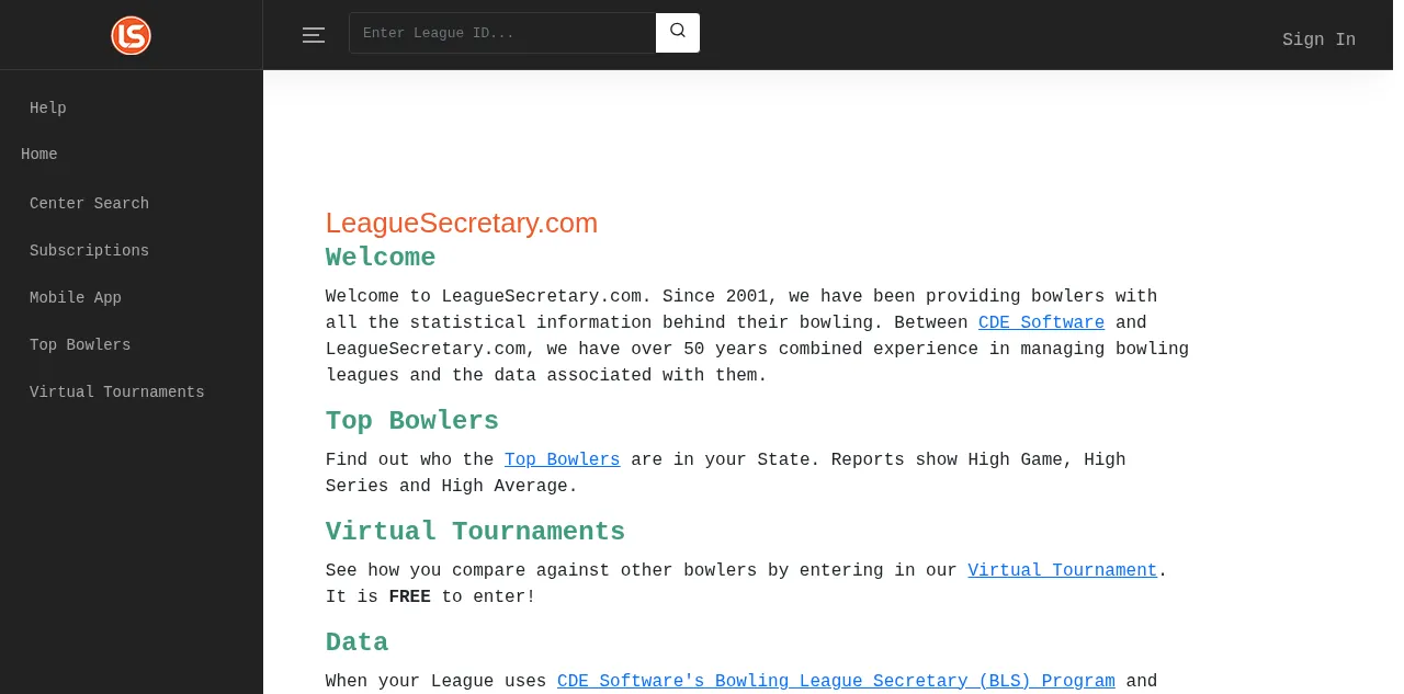 Preview of leaguesecretary.com