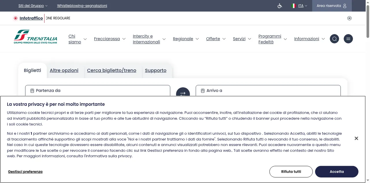 Preview of lefrecce.it