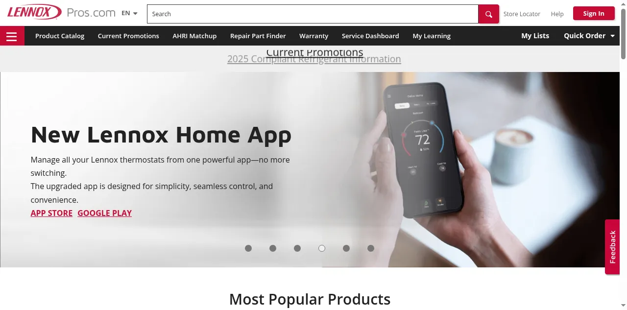 Preview of lennoxpros.com