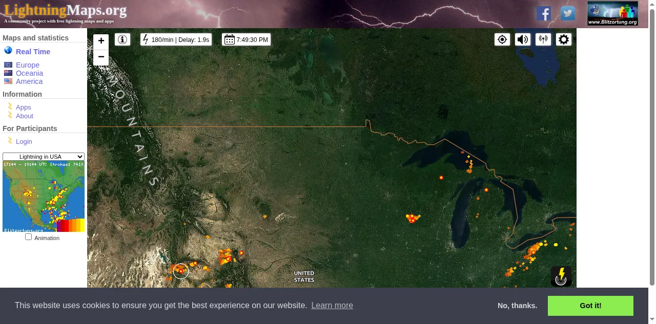 Preview of lightningmaps.org