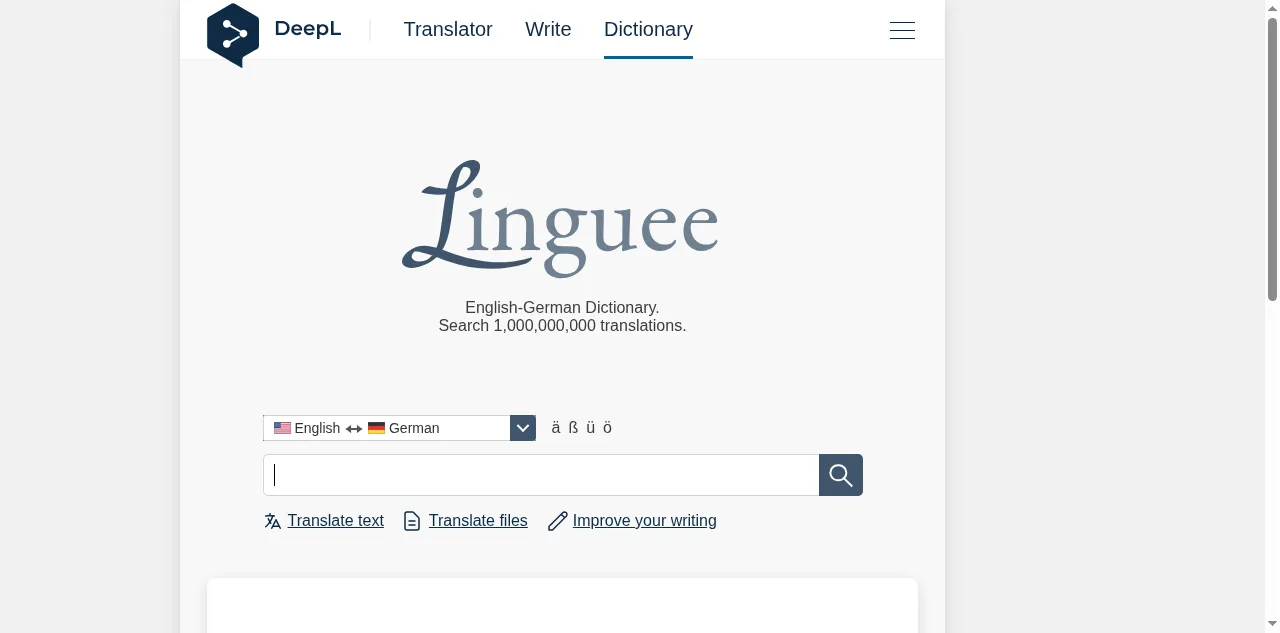Preview of linguee.com