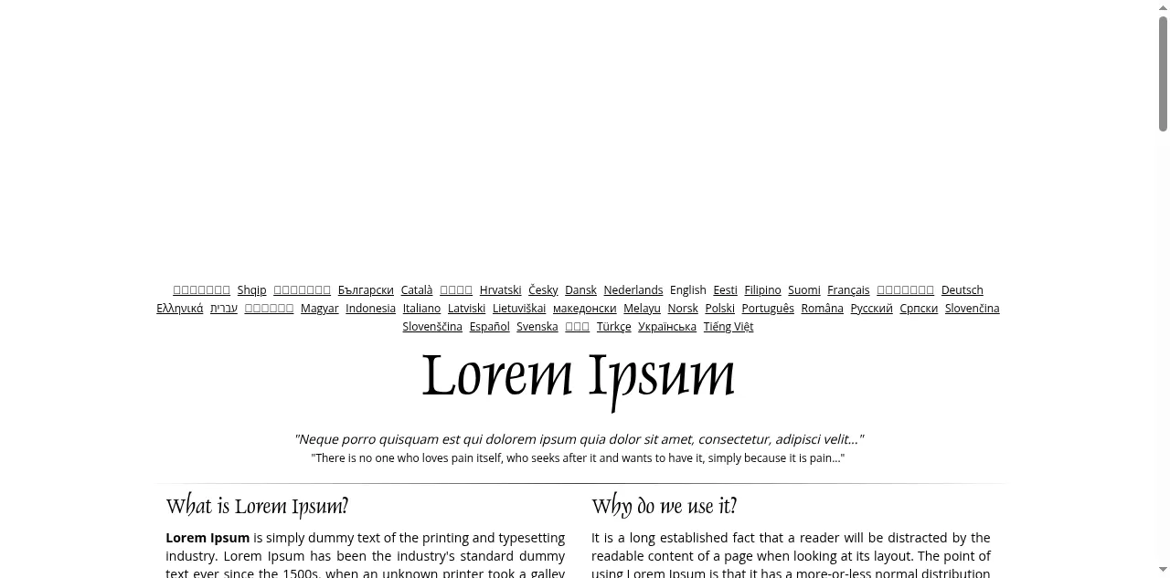 Preview of lipsum.com
