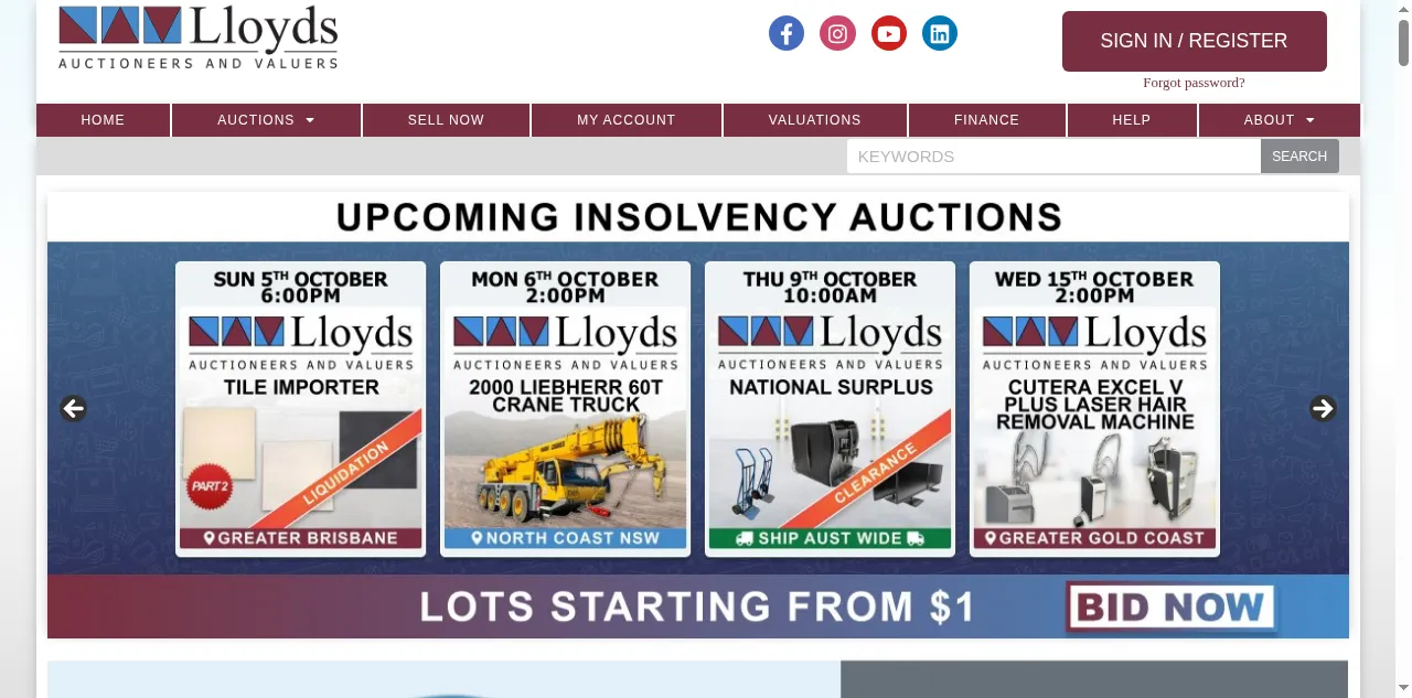Preview of lloydsauctions.com.au