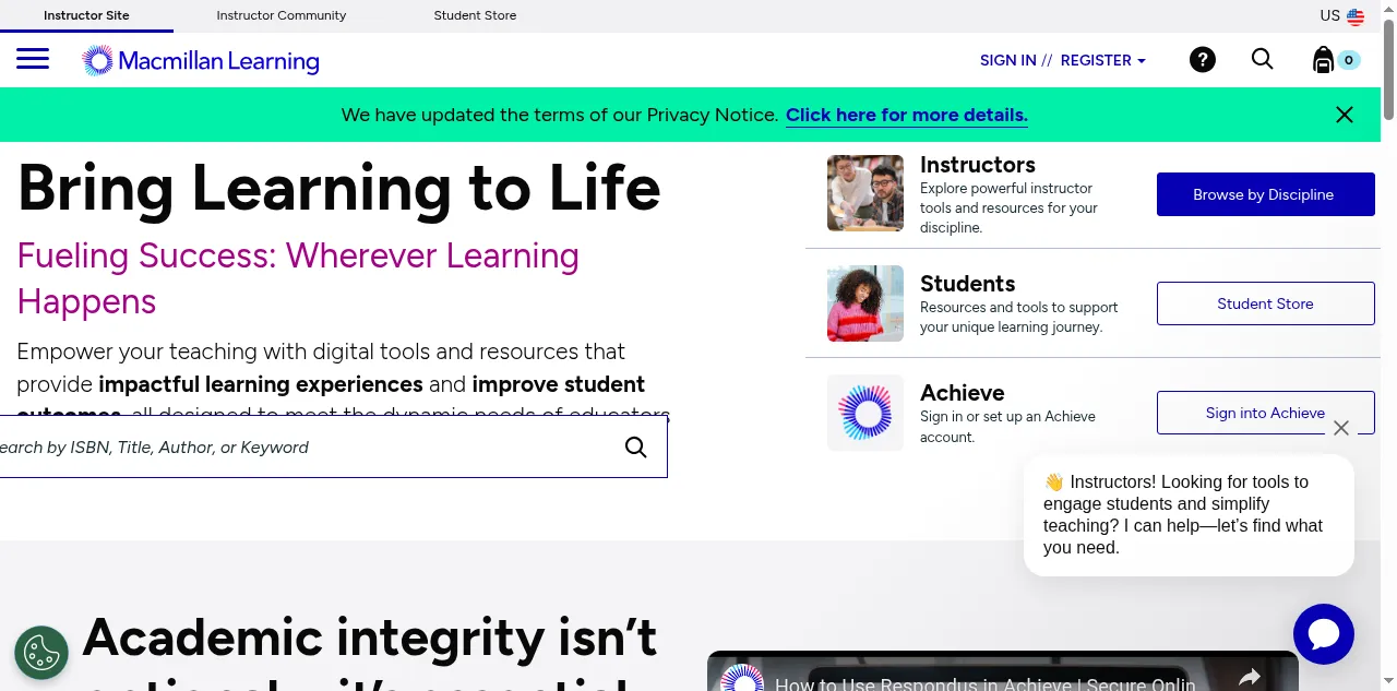 Preview of macmillanlearning.com