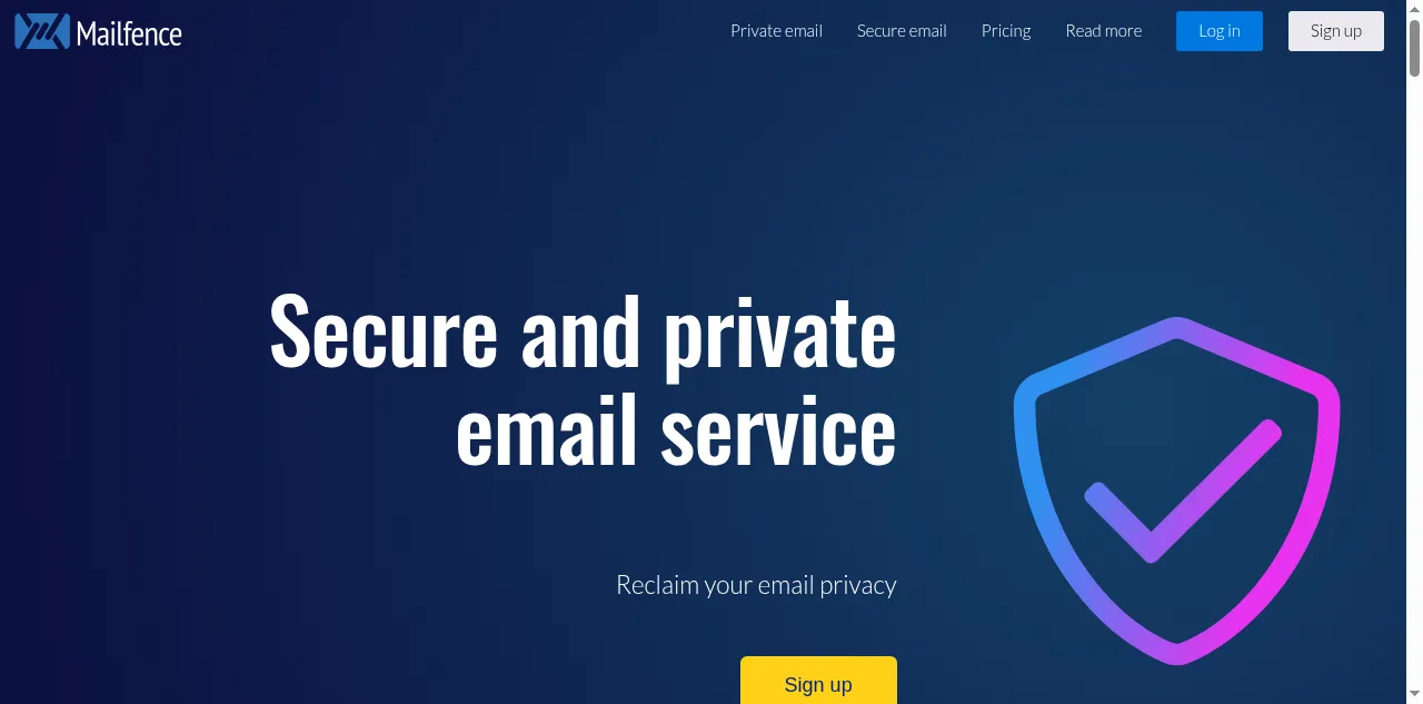 Preview of mailfence.com