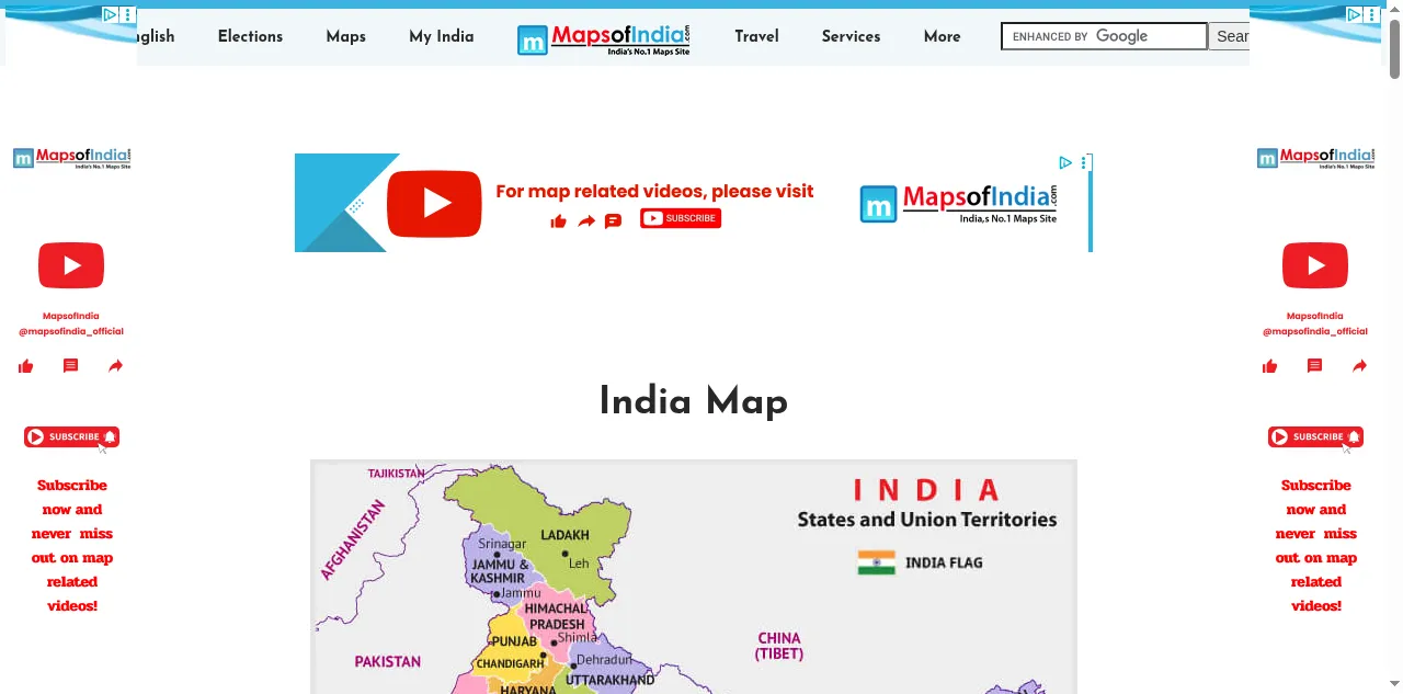 Preview of mapsofindia.com