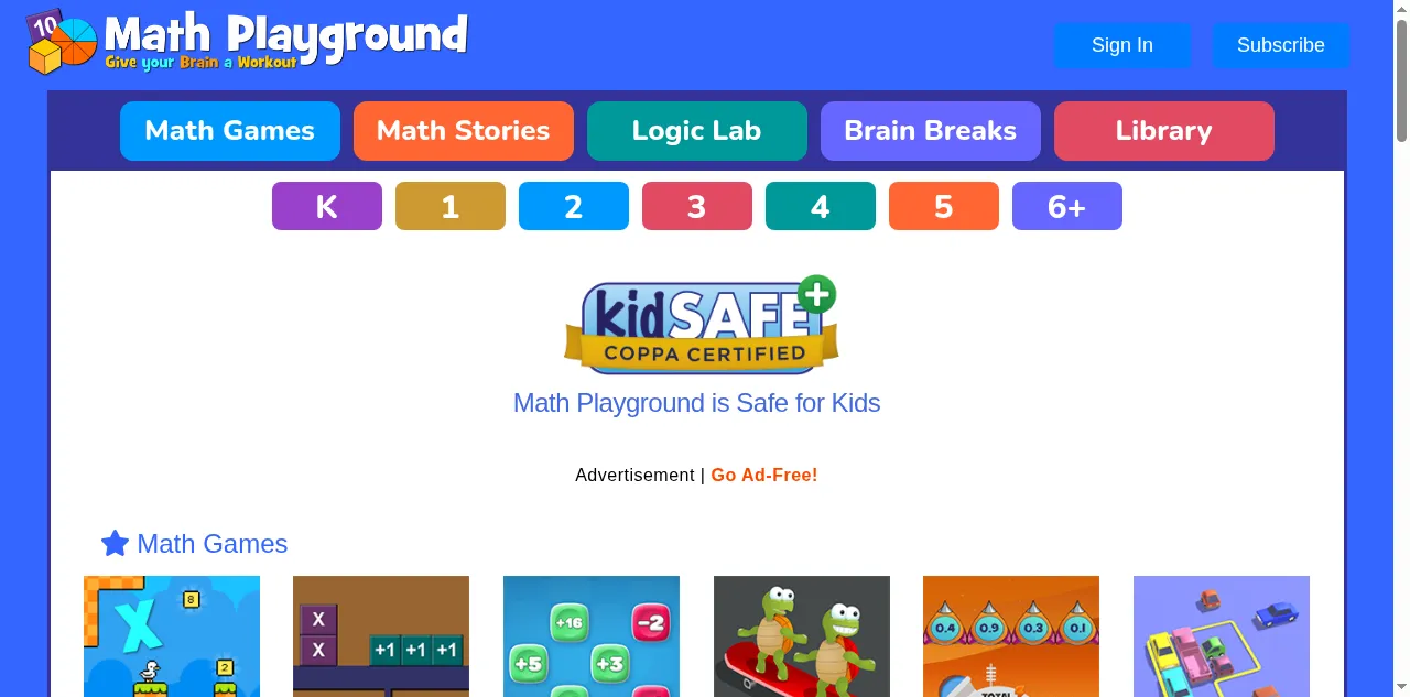 Preview of mathplayground.com