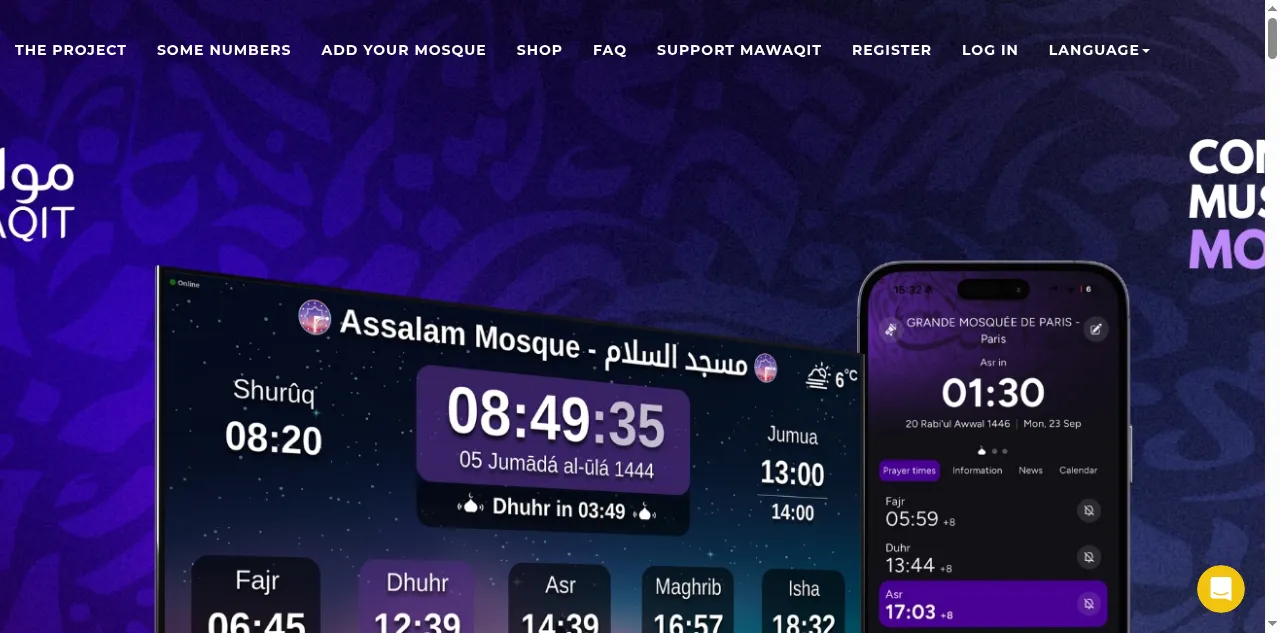 Preview of mawaqit.net