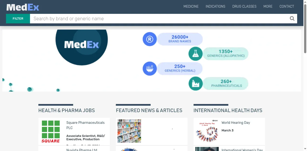 Preview of medex.com.bd