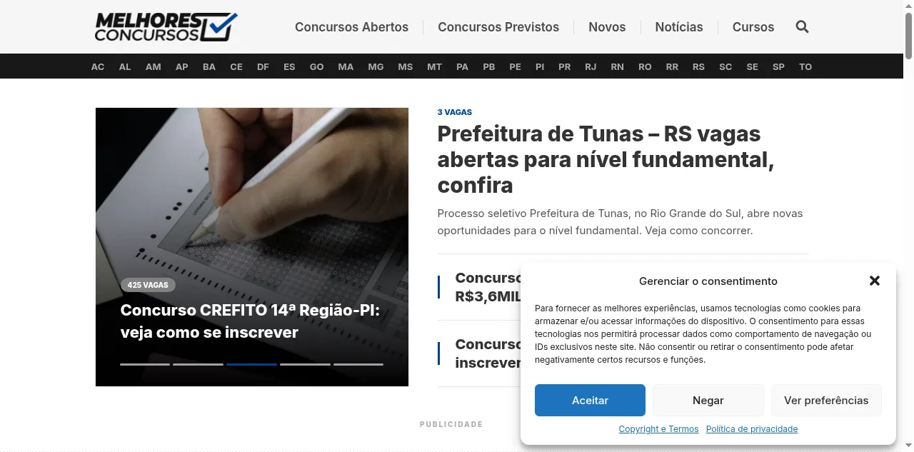 Preview of melhoresconcursos.com