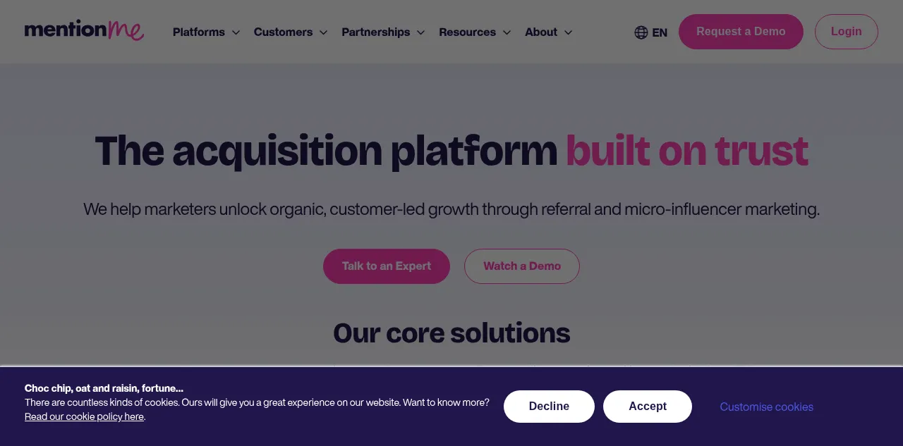 Preview of mention-me.com