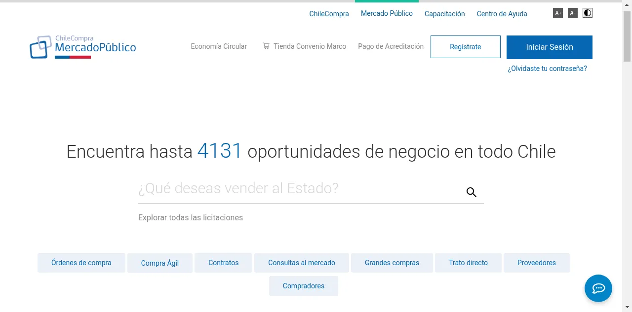 Preview of mercadopublico.cl