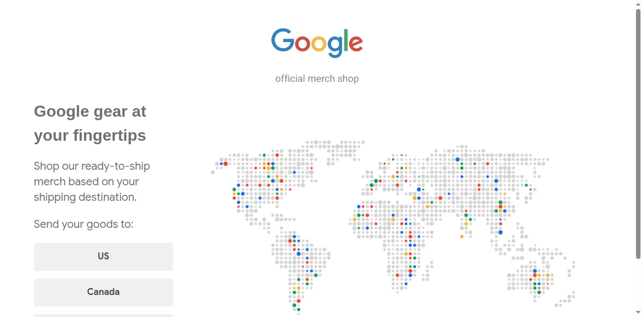 Preview of merch.google