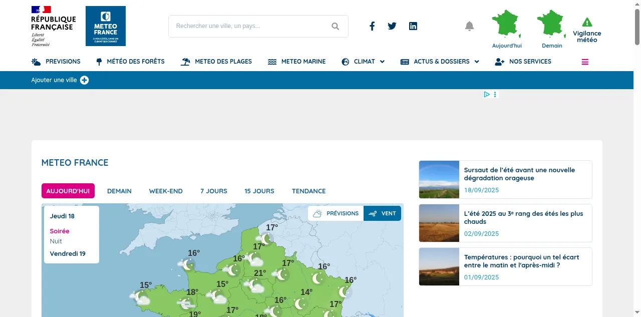 Preview of meteofrance.com