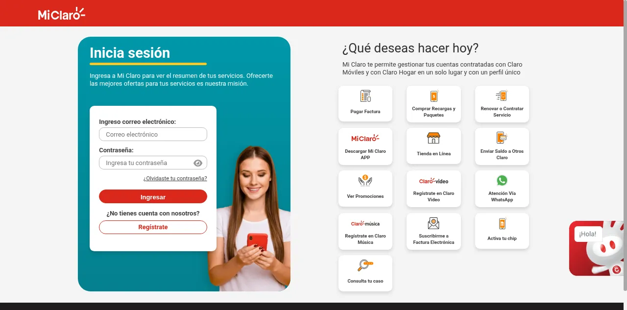 Preview of miclaro.com.sv