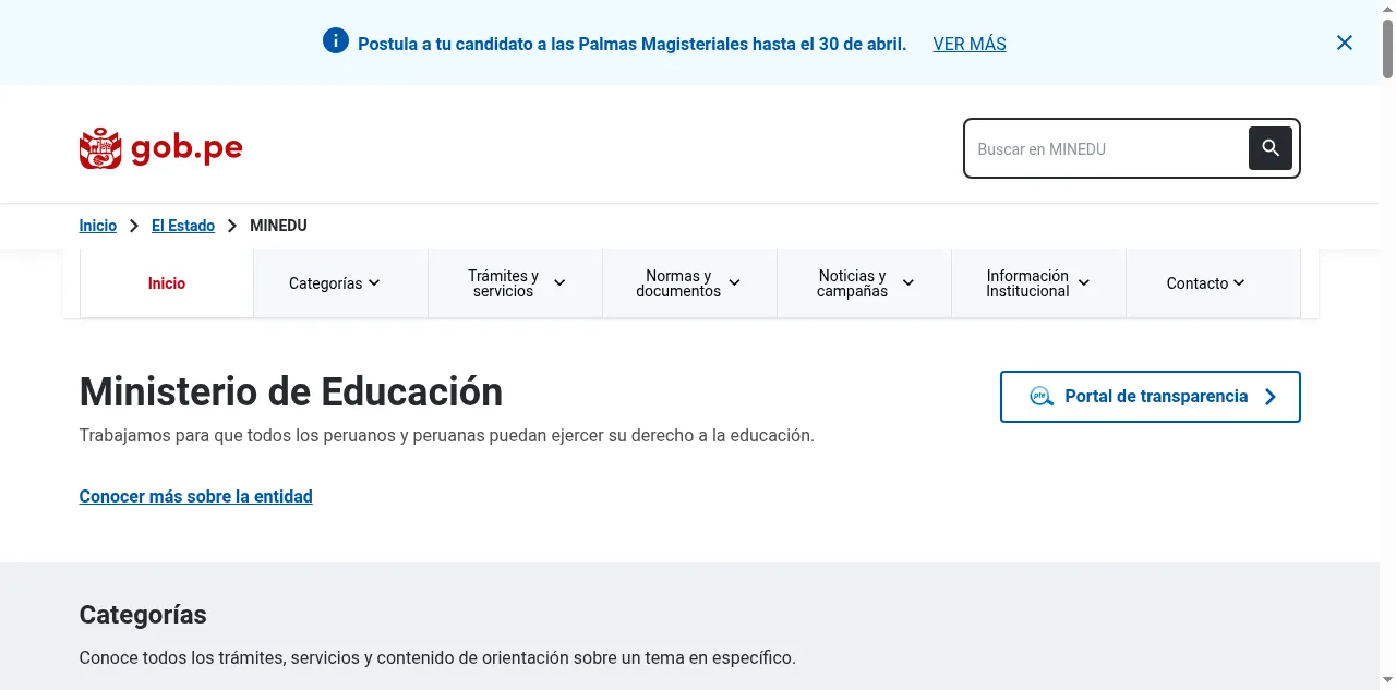 Preview of minedu.gob.pe