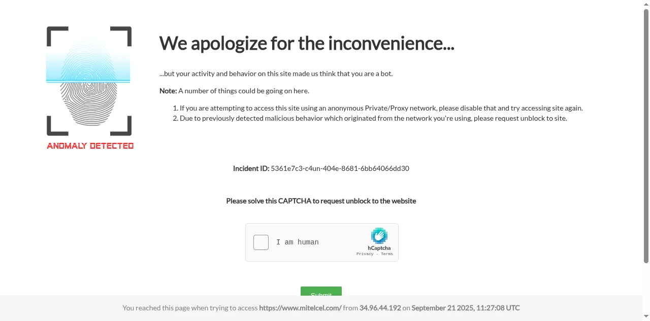 Preview of mitelcel.com