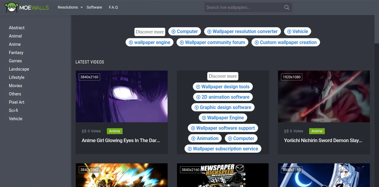 Preview of moewalls.com