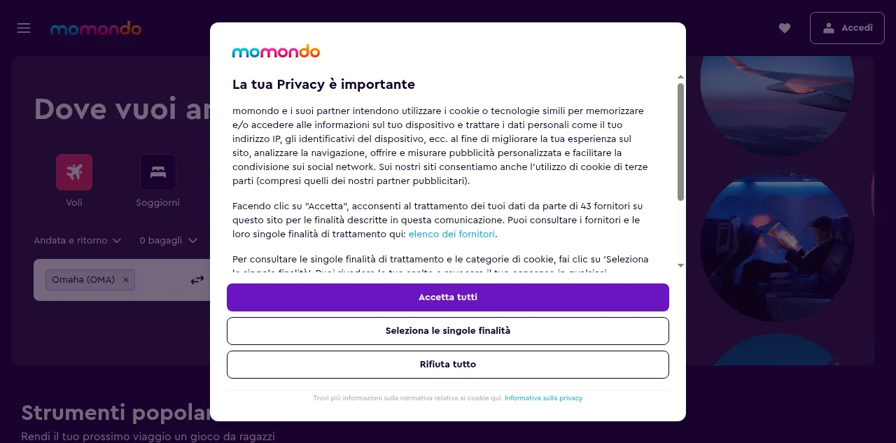 Preview of momondo.it