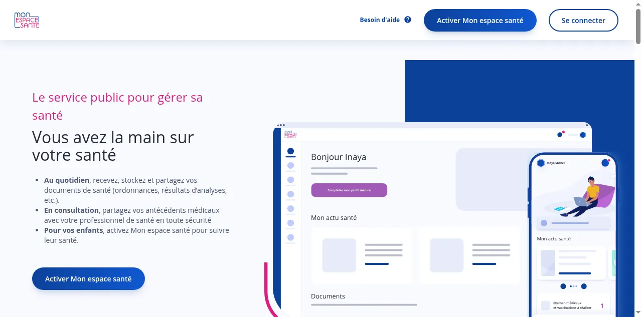 Preview of monespacesante.fr