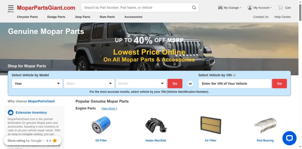 Preview of moparpartsgiant.com
