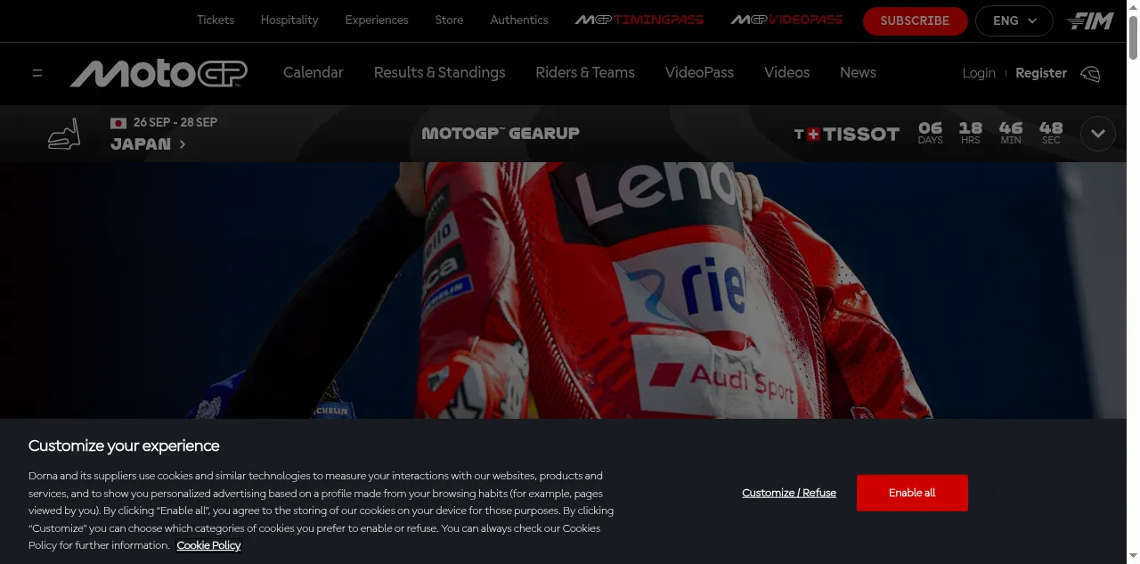 Preview of motogp.com