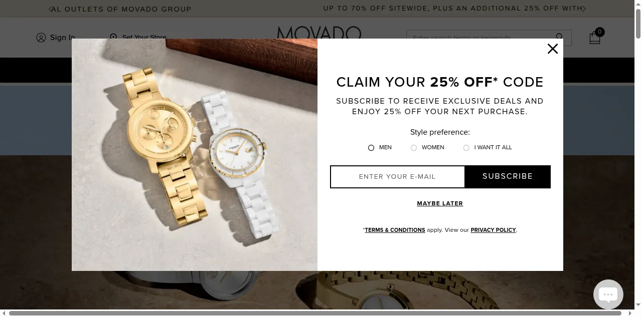 Preview of movadocompanystore.com