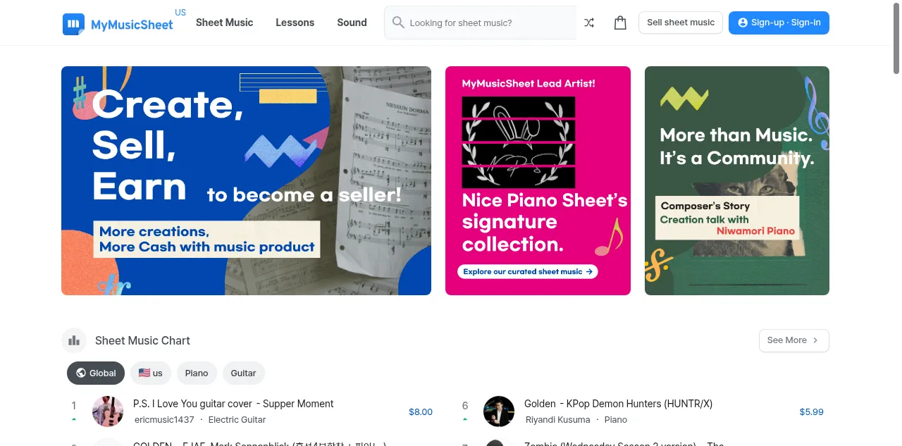 Preview of mymusicsheet.com