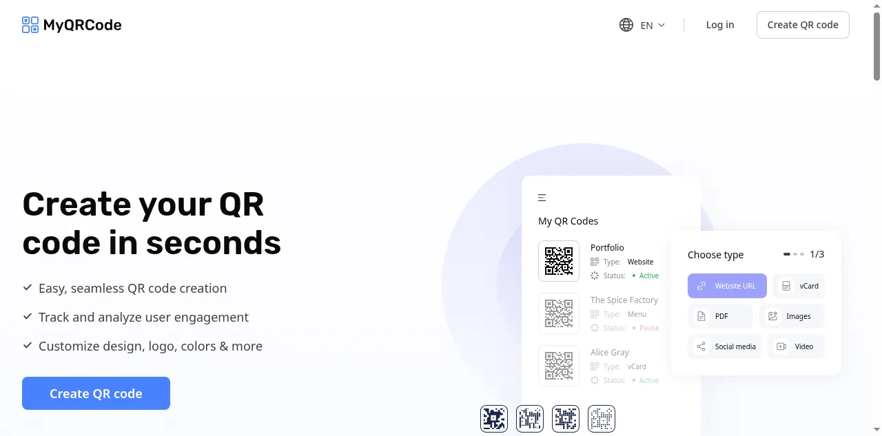 Preview of myqrcode.com