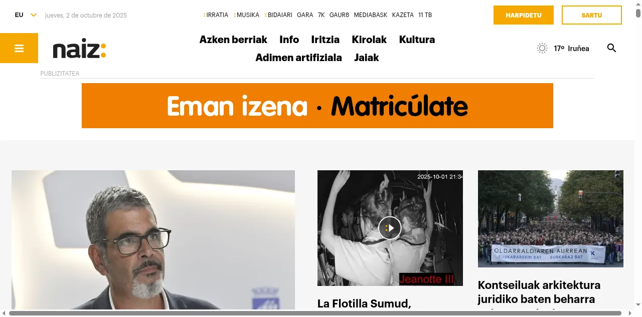 Preview of naiz.eus