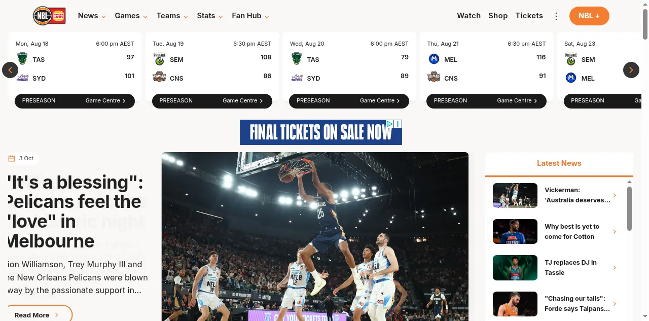 Preview of nbl.com.au